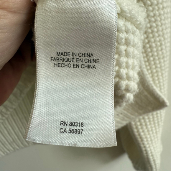 Lucky Brand Cream Knit Sweater L Minimalist Cozycore Light Academia‎ Oversized - Picture 8 of 10